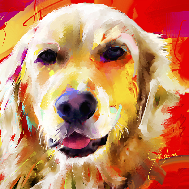 Dog paintings, Golden Retriever