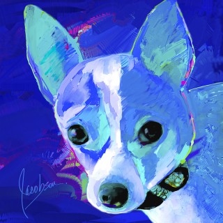 Dog Paintings - Chihuahua Blue